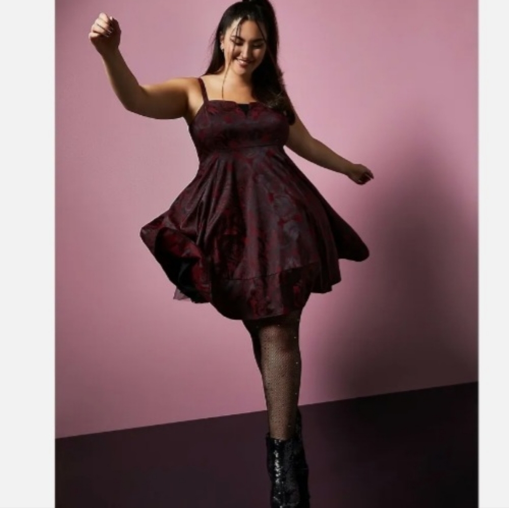 Torrid Betsy Johnson Dress Jacquard Babydoll NWT size 20